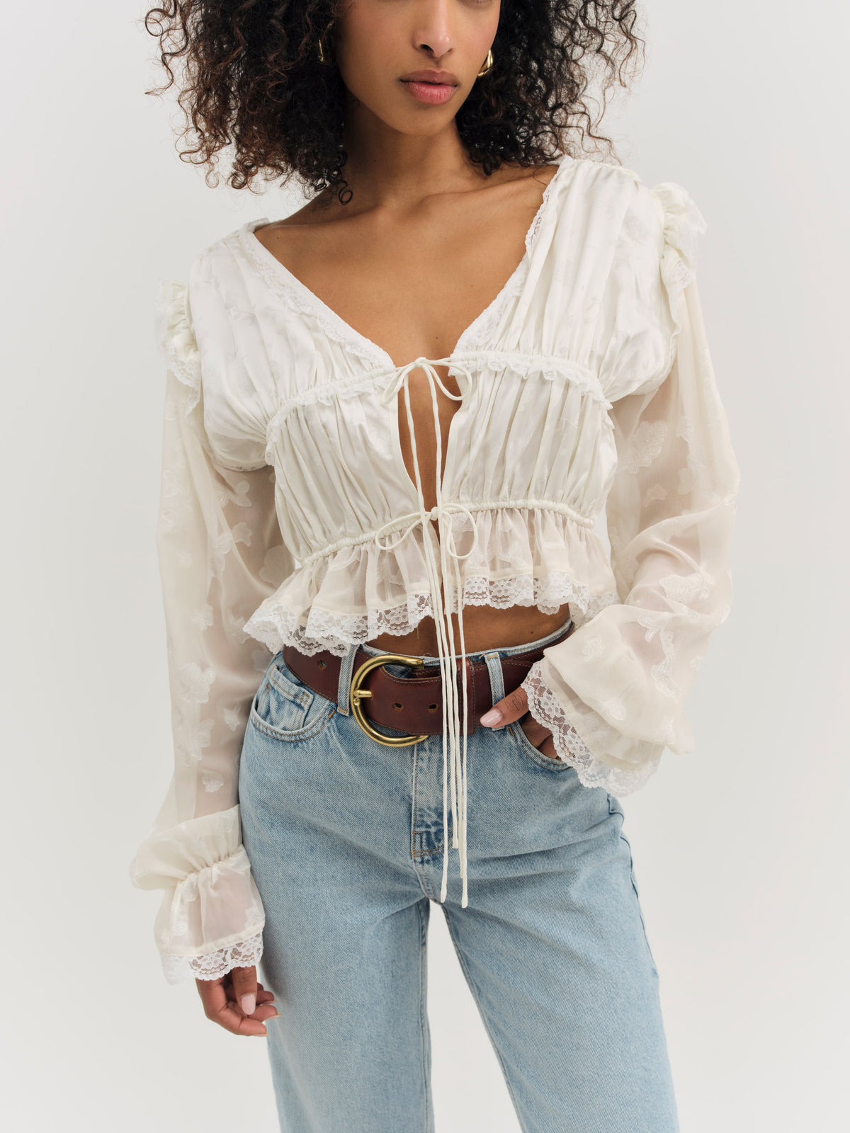 For Love & Lemons Jeanne Jacquard Top