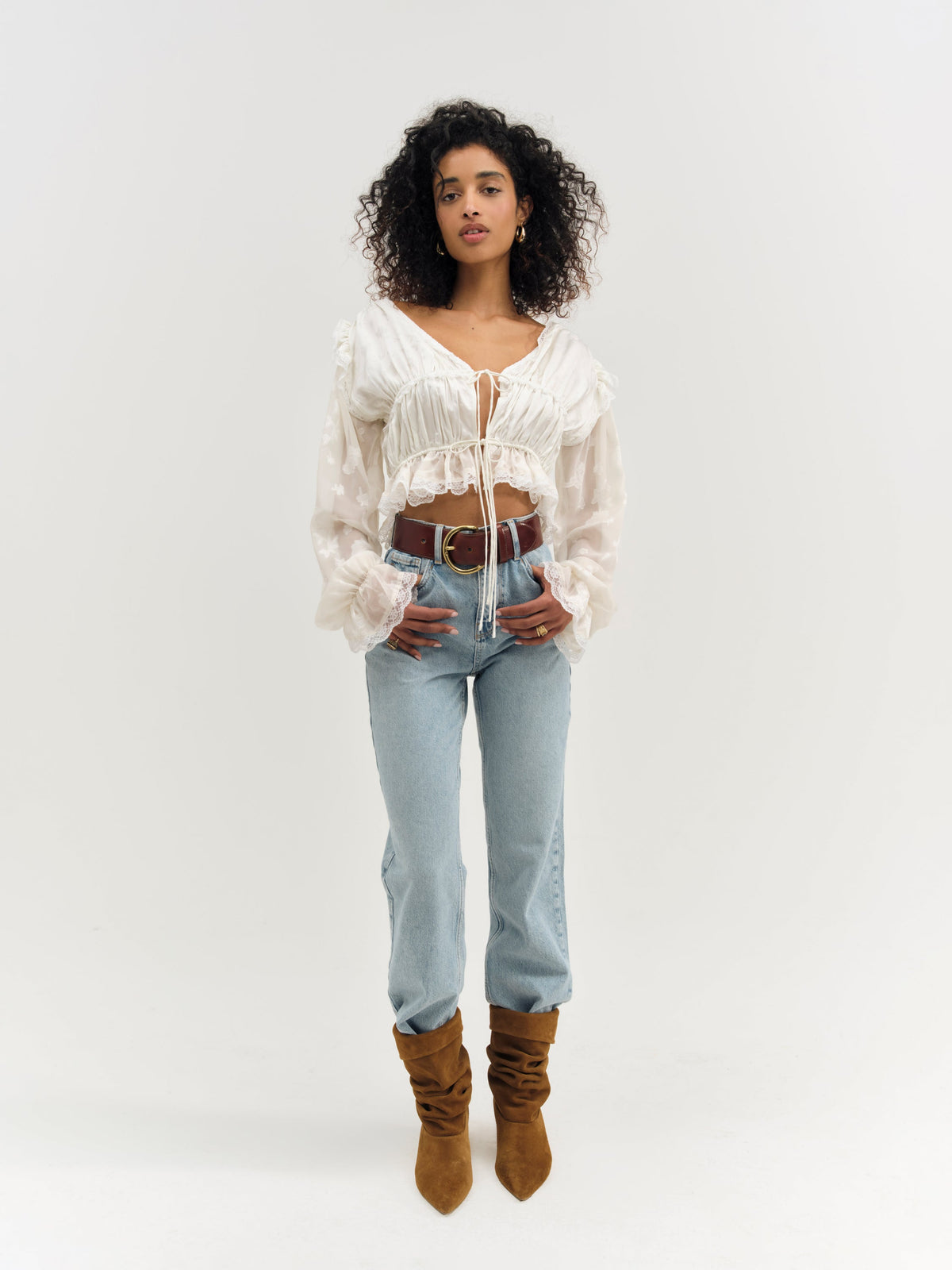 For Love & Lemons Jeanne Jacquard Top