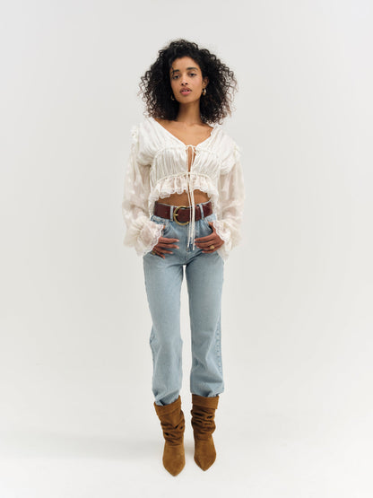 For Love & Lemons Jeanne Jacquard Top
