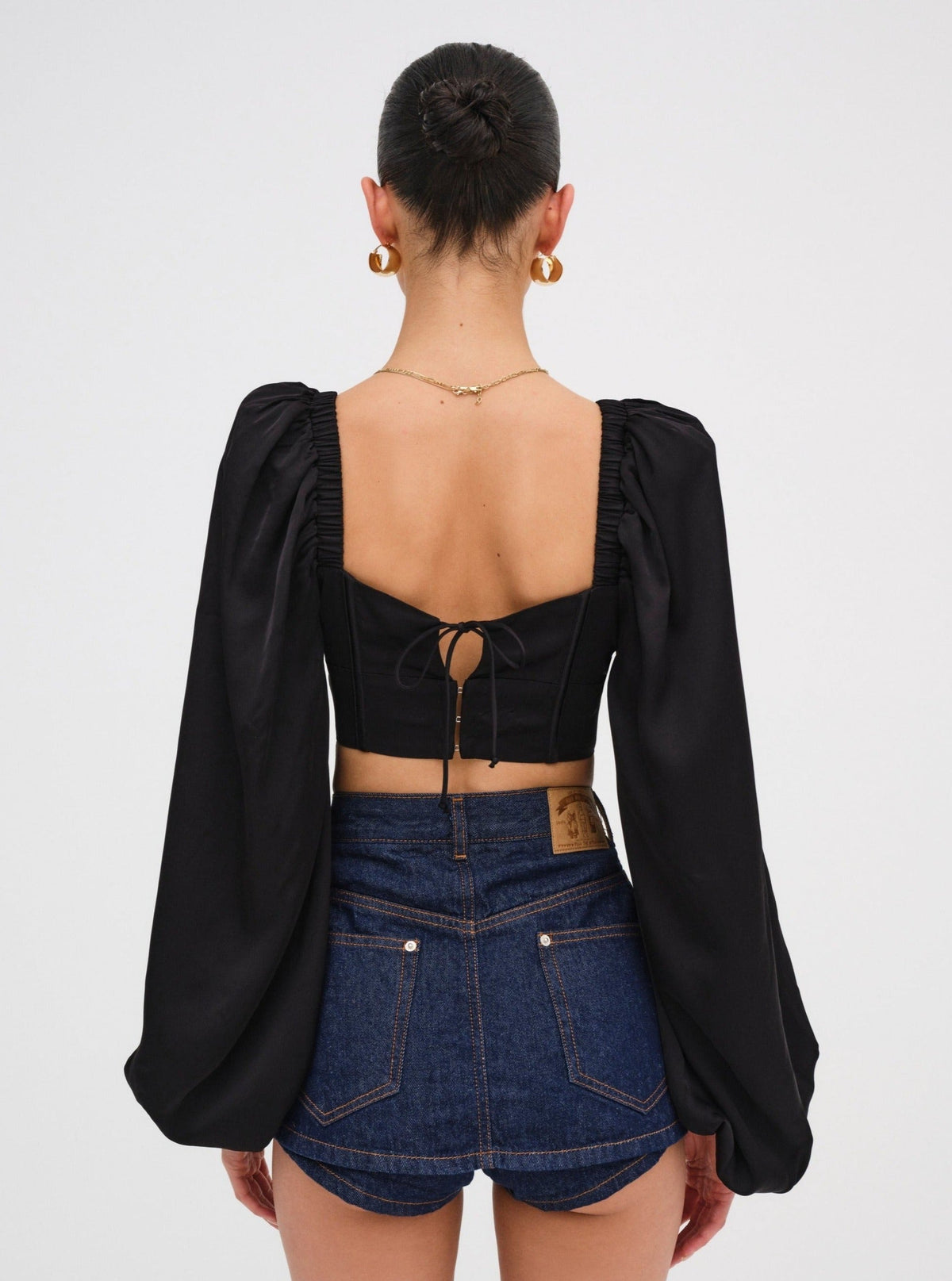 For Love & Lemons Kat Long Sleeve Corset Top