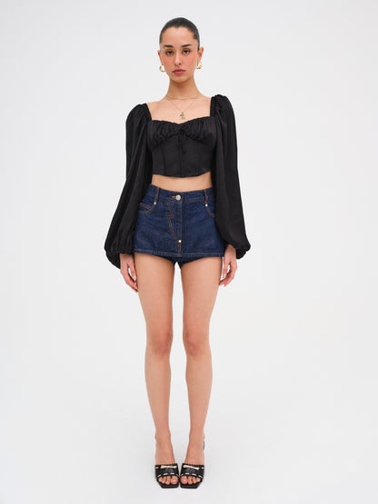 For Love & Lemons Kat Long Sleeve Corset Top