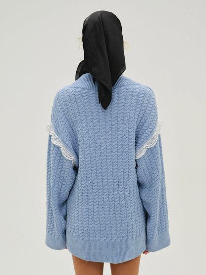 For Love & Lemons Tierra Oversized V-Neck Sweater