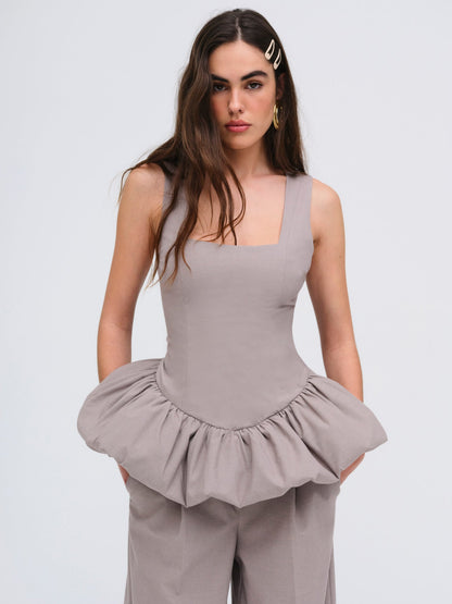 For Love & Lemons Marianne Bubble Hem Corset Top