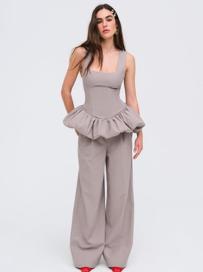 For Love & Lemons Marianne Bubble Hem Corset Top