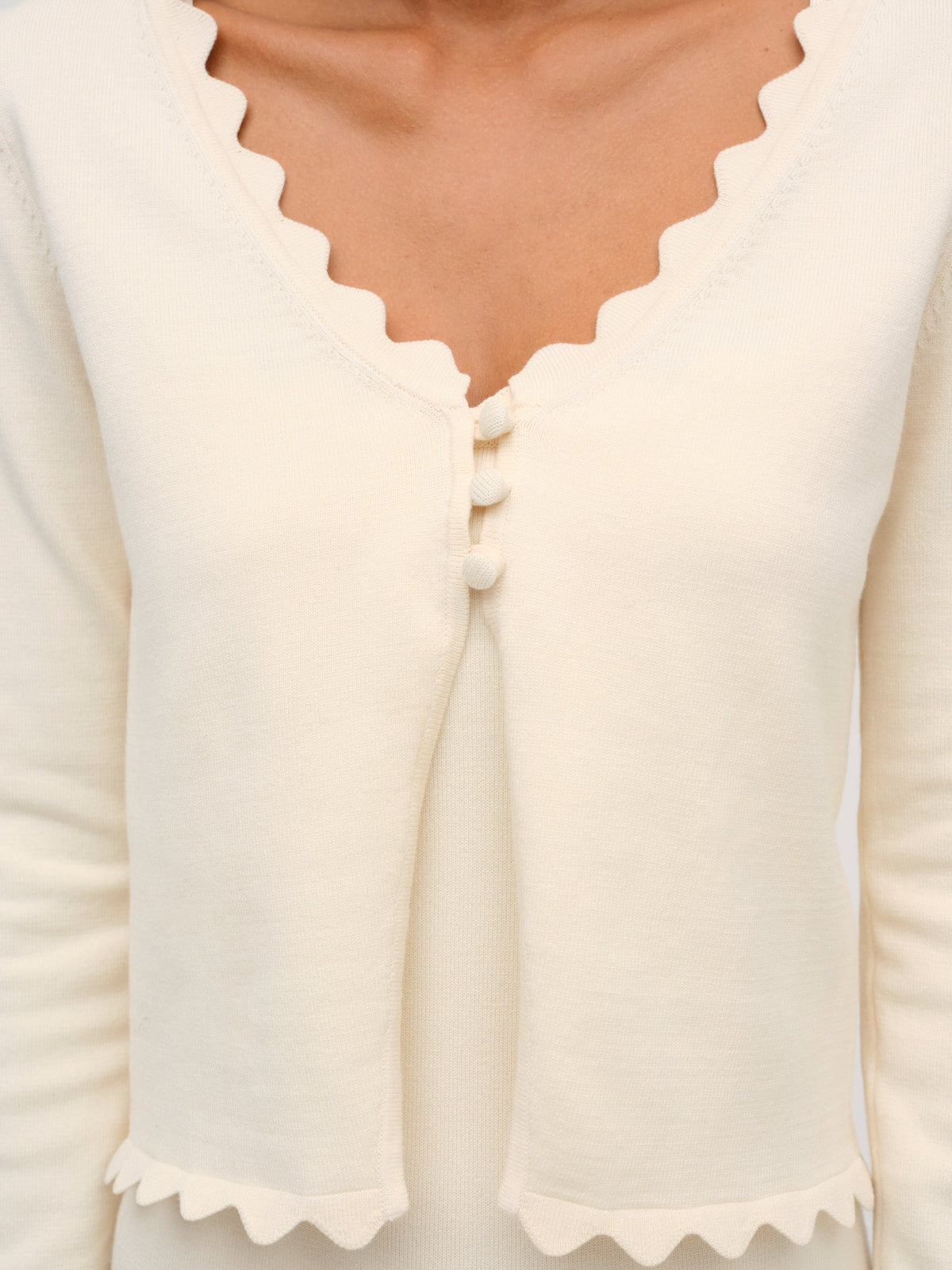 For Love & Lemons Sisi Scallop Knit Cardigan