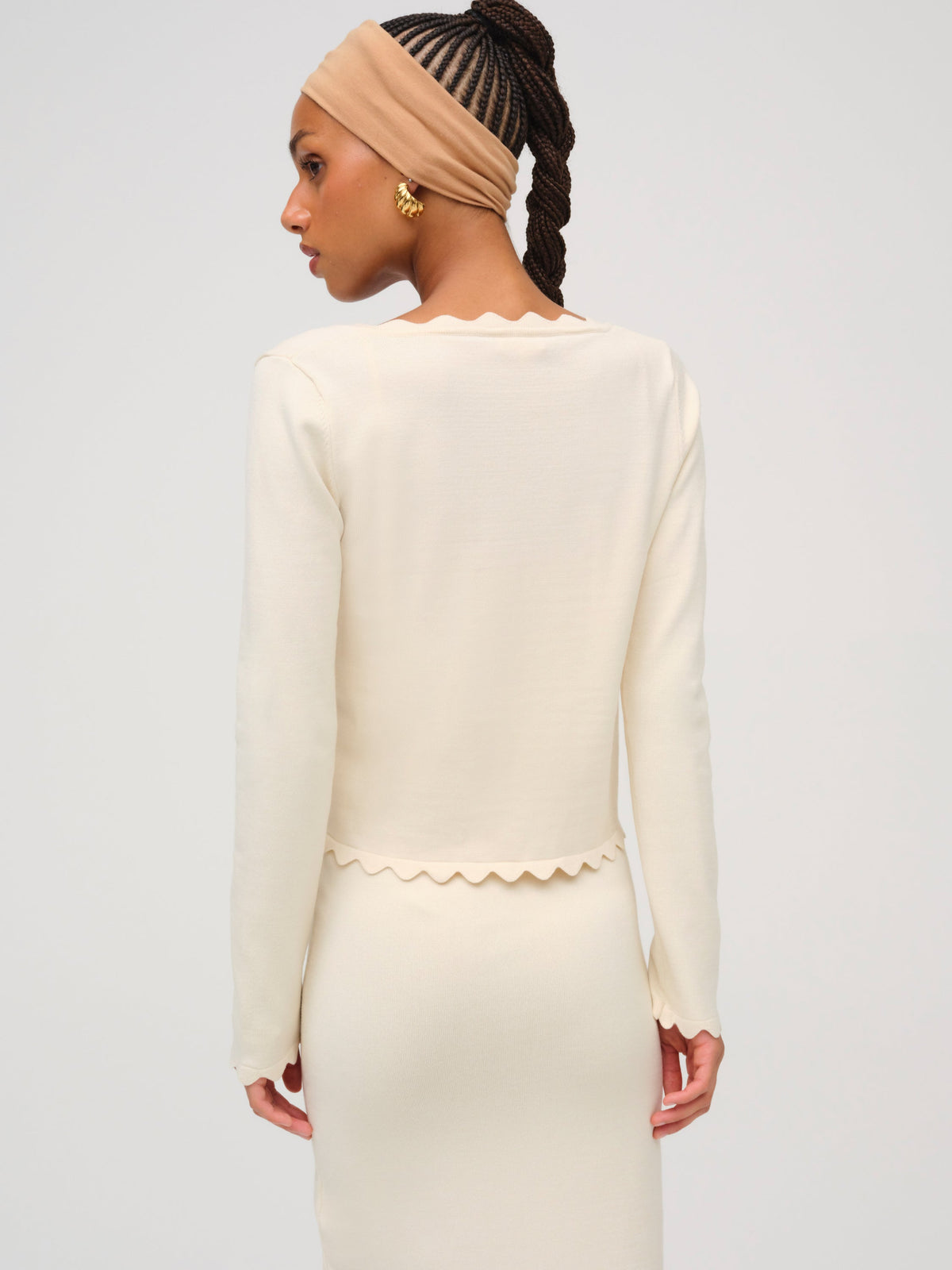 For Love & Lemons Sisi Scallop Knit Cardigan