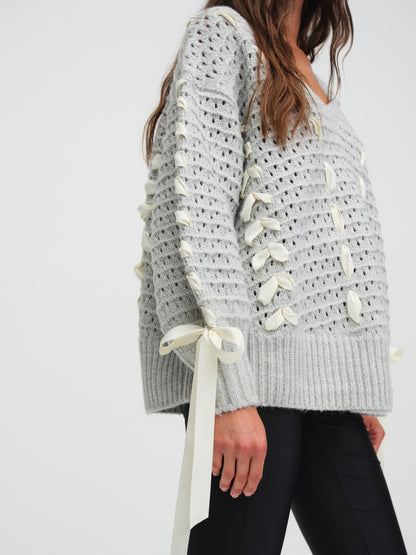For Love & Lemons Liberty V Neck Sweater