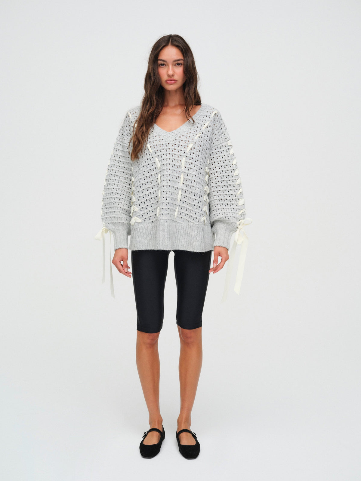 For Love & Lemons Liberty V Neck Sweater