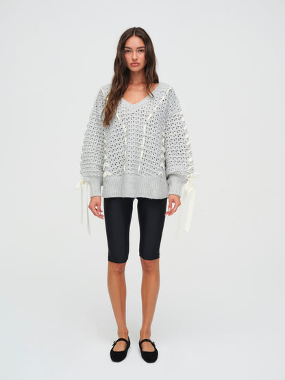 For Love & Lemons Liberty V Neck Sweater