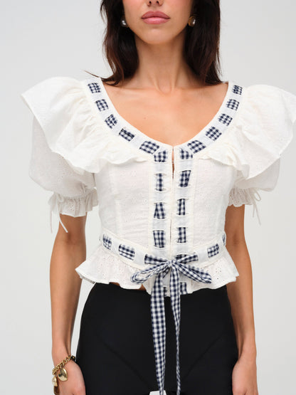 For Love & Lemons Ruby Ribbon Top