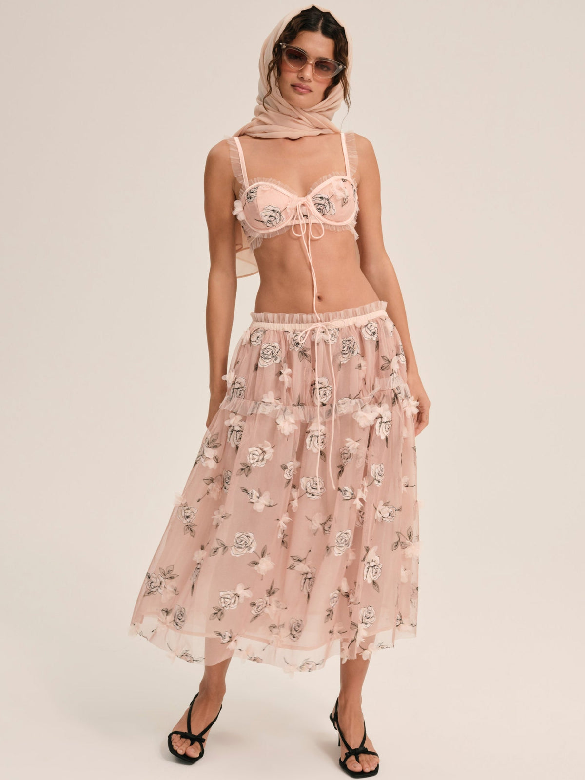 For Love & Lemons Blushing Rose Bra Top