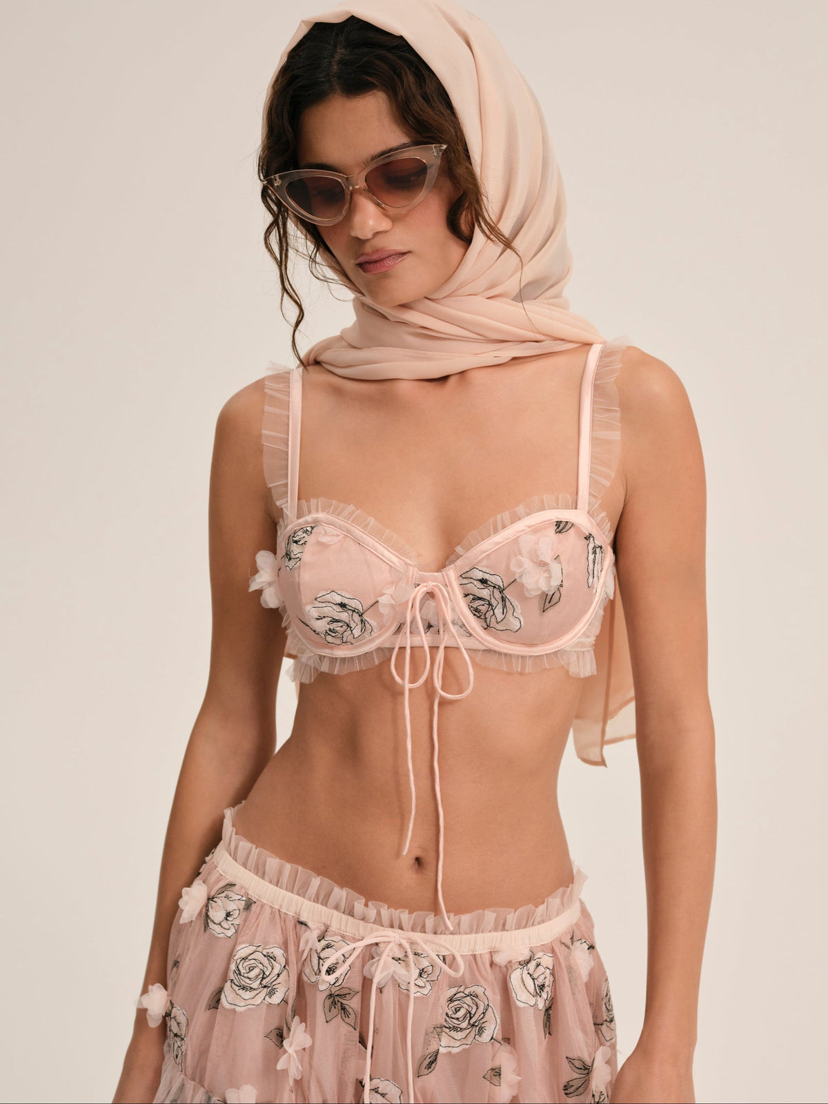 For Love & Lemons Blushing Rose Bra Top