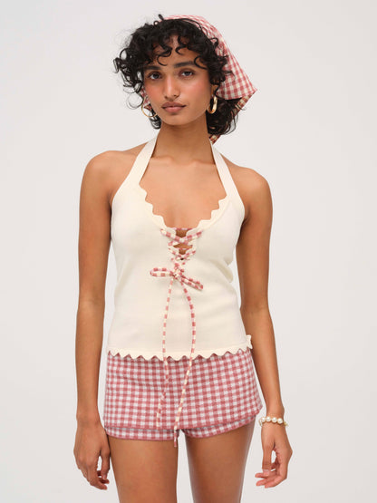 For Love & Lemons Sisi Scallop Knit Tank