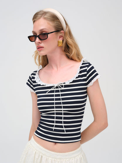 For Love & Lemons Suzette Stripe Top
