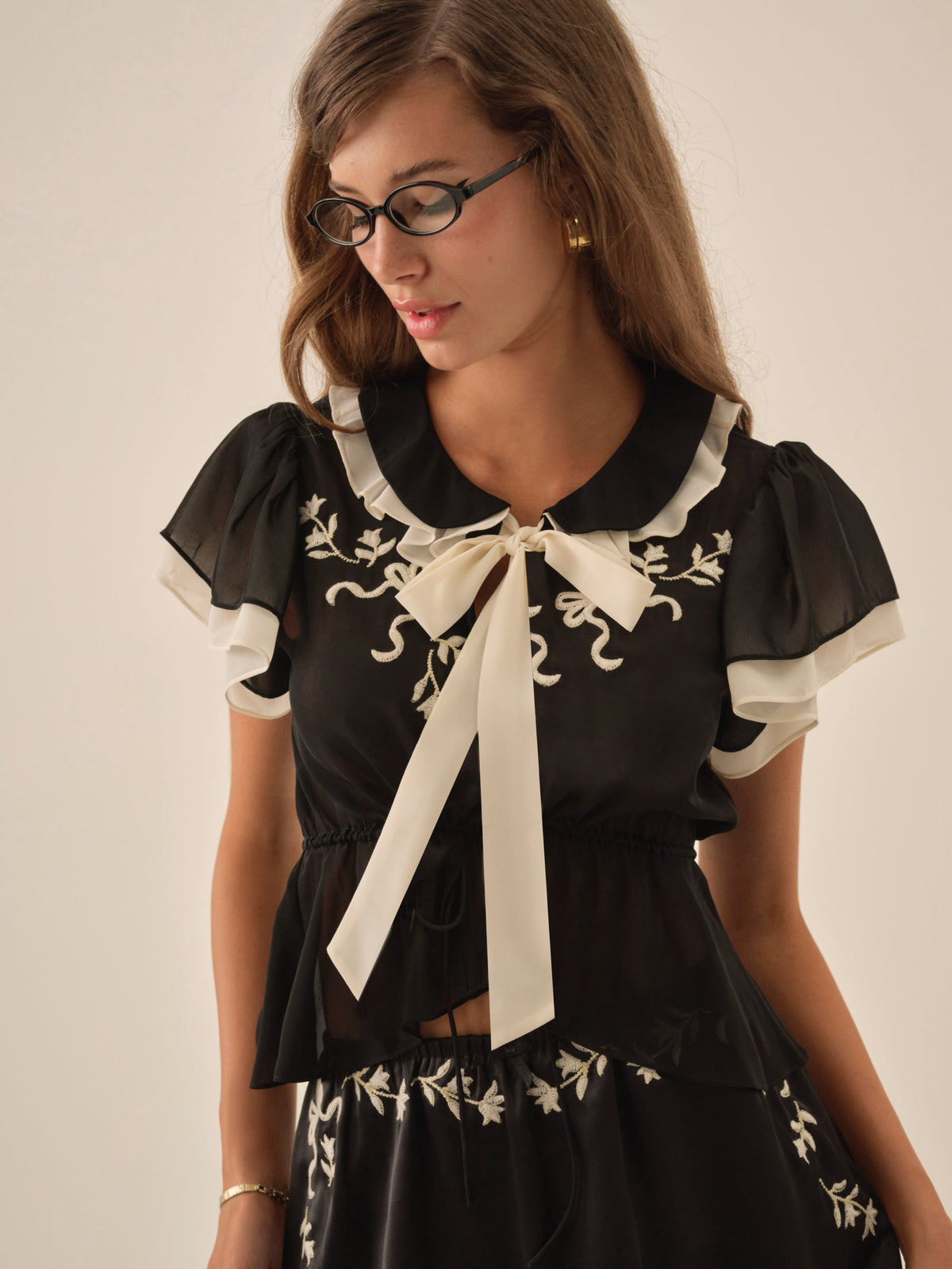 For Love & Lemons Emmie Chiffon Top