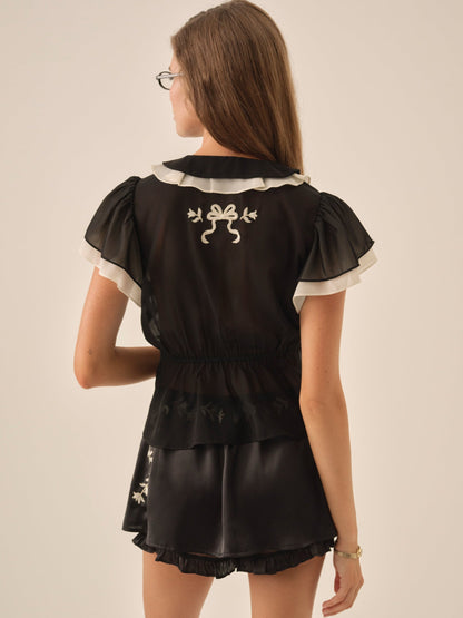 For Love & Lemons Emmie Chiffon Top