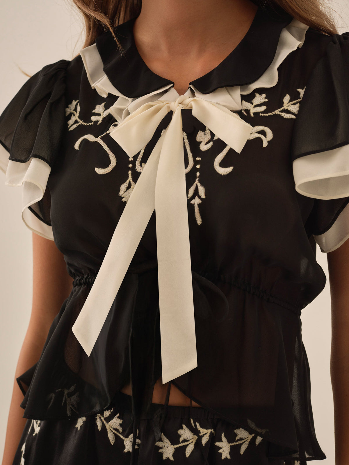 For Love & Lemons Emmie Chiffon Top