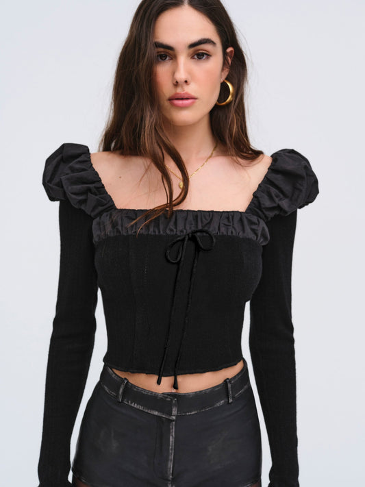 For Love & Lemons Aliyah Pointelle Top