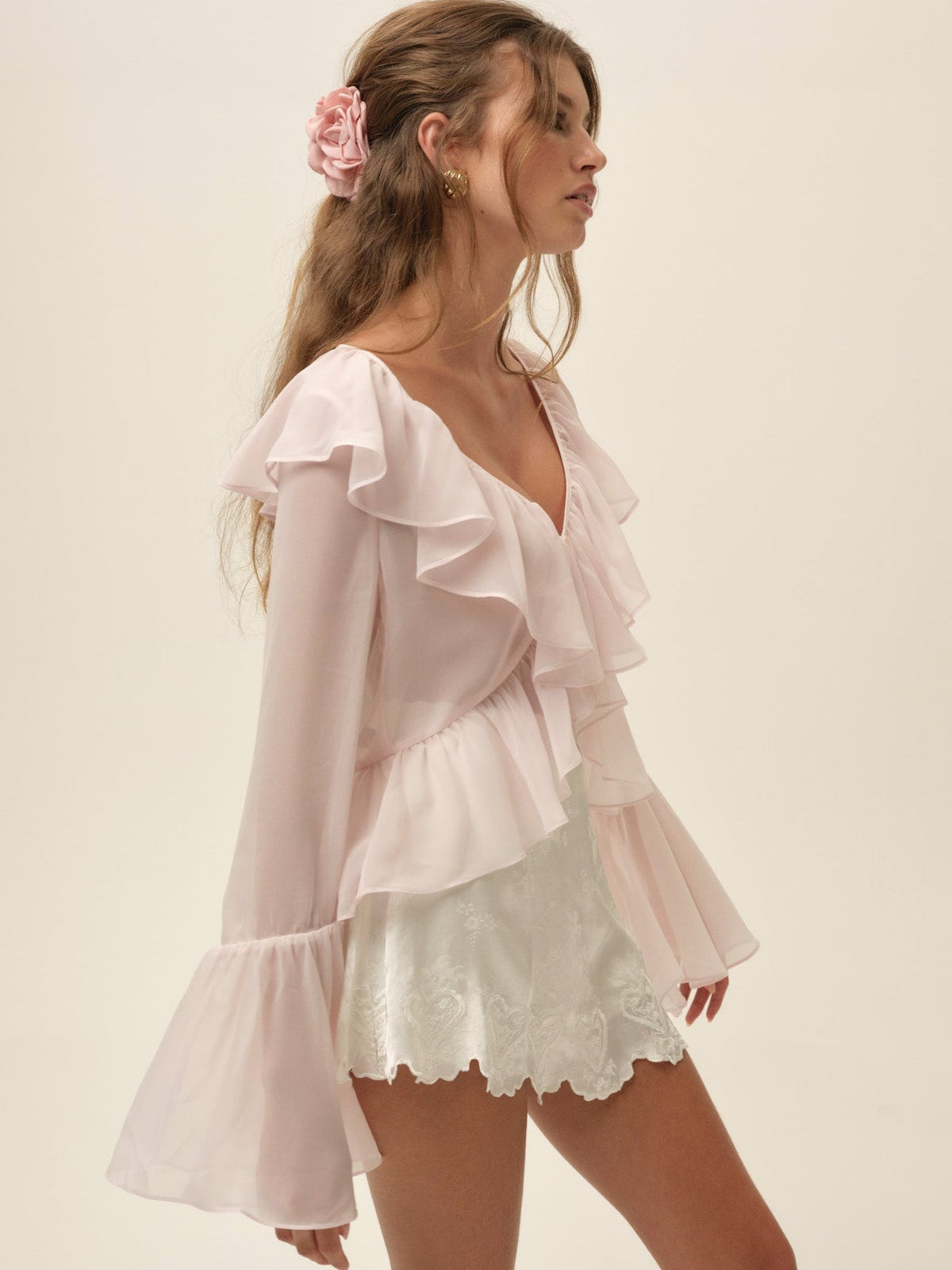For Love & Lemons Lila Flare Top