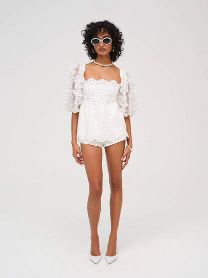 For Love & Lemons Daisy Eyelet Top