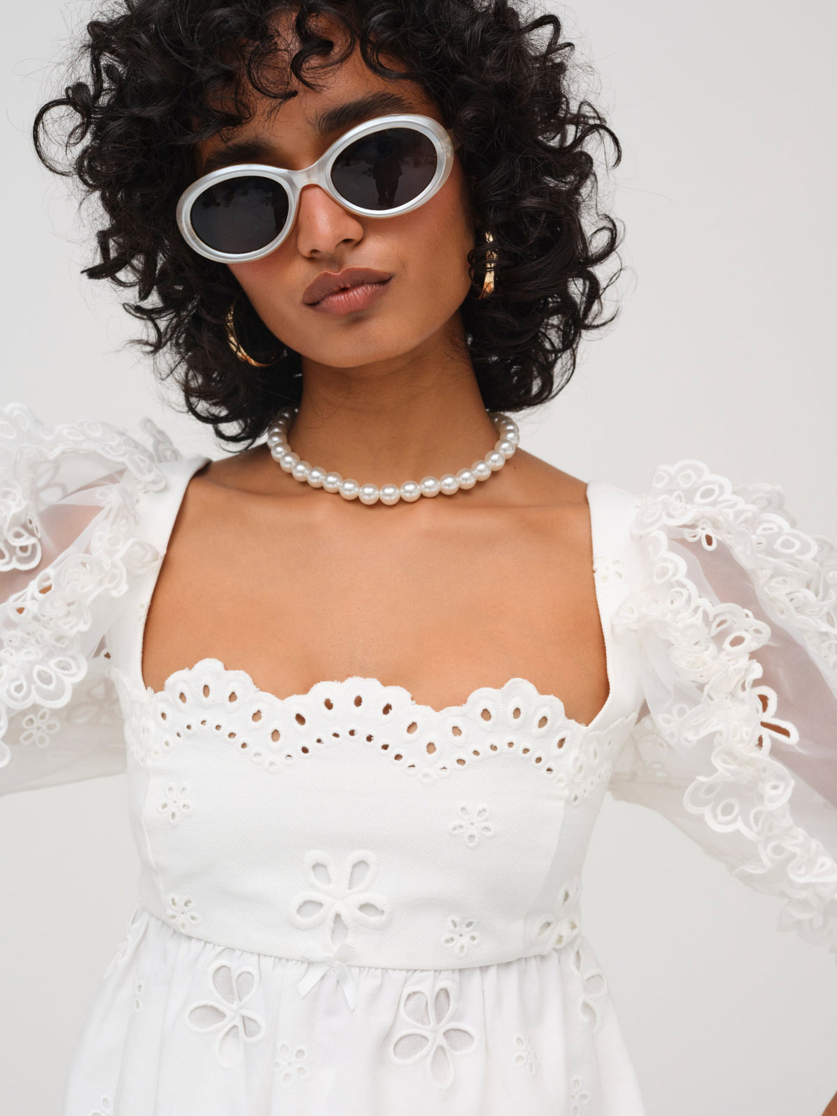 For Love & Lemons Daisy Eyelet Top