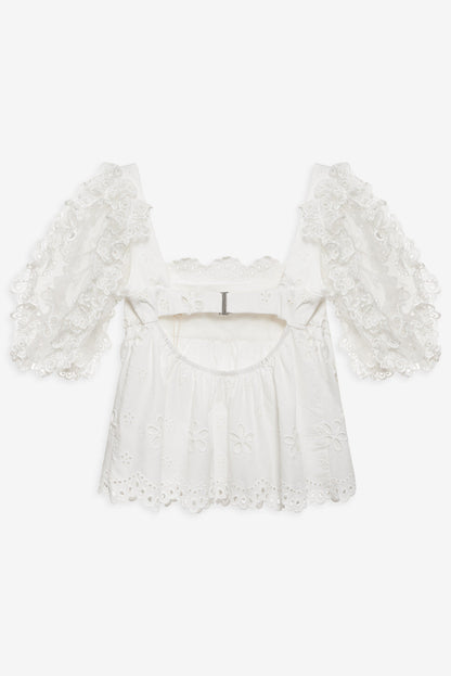 For Love & Lemons Daisy Eyelet Top
