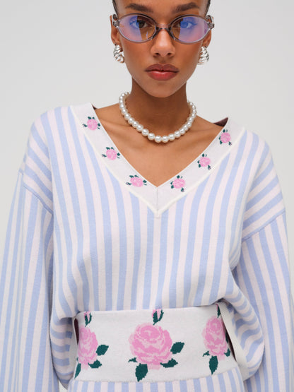 For Love & Lemons Edie Jacquard Knit Sweater