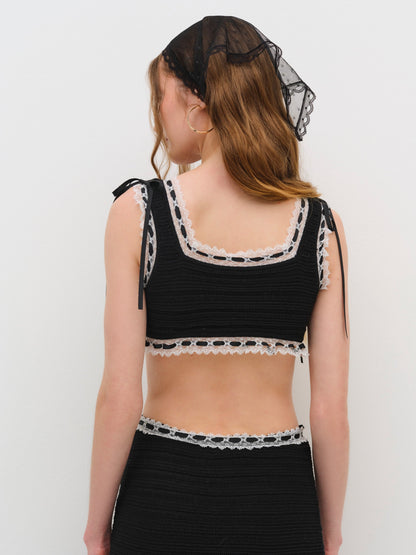 For Love & Lemons Mayfair Crochet Crop Top