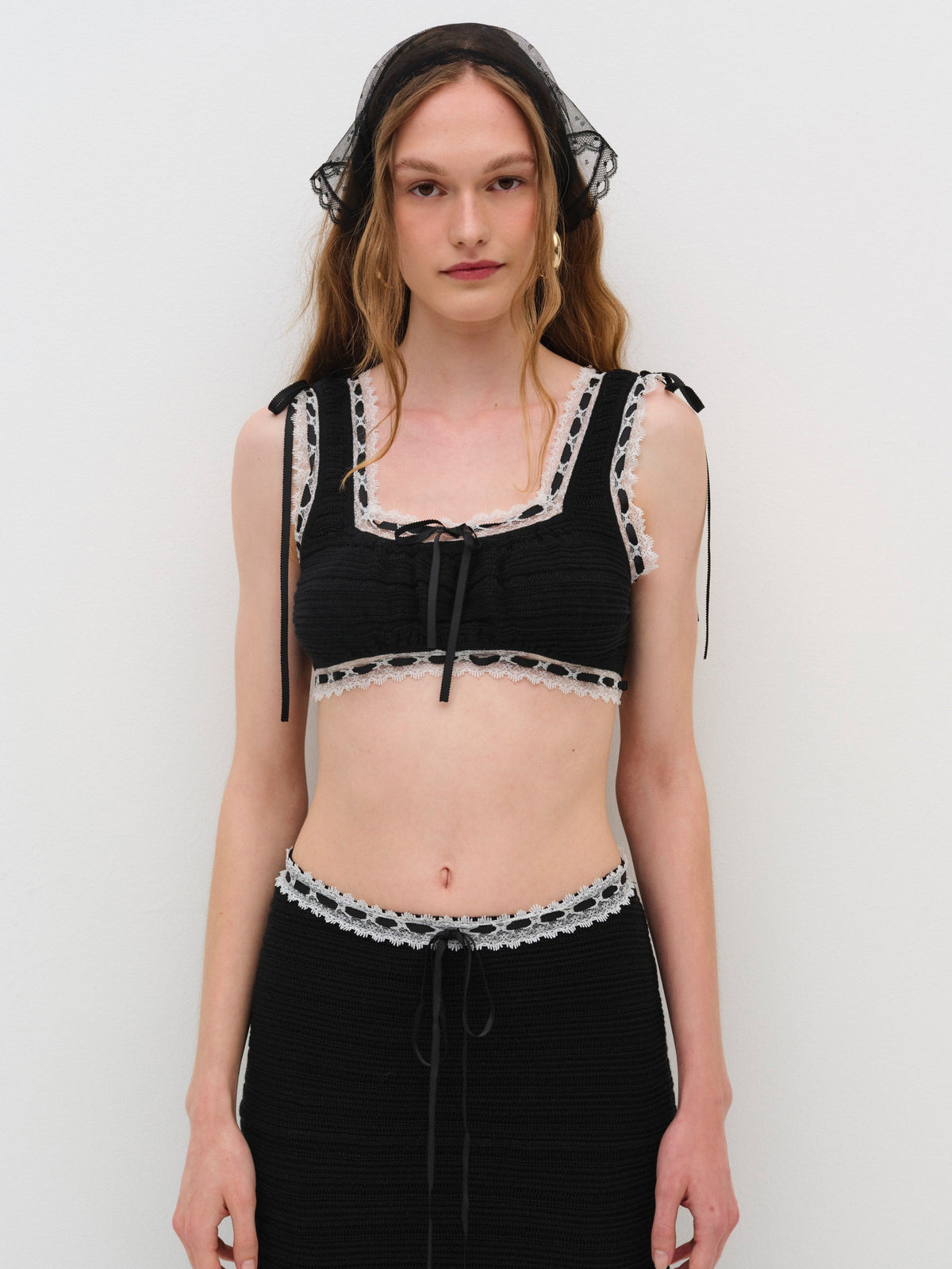 For Love & Lemons Mayfair Crochet Crop Top