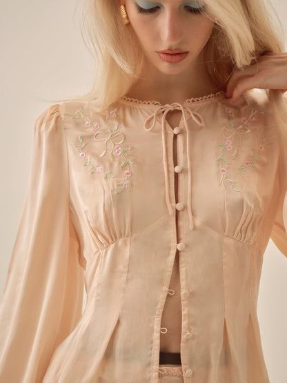 For Love & Lemons Betsy Bow Blouse