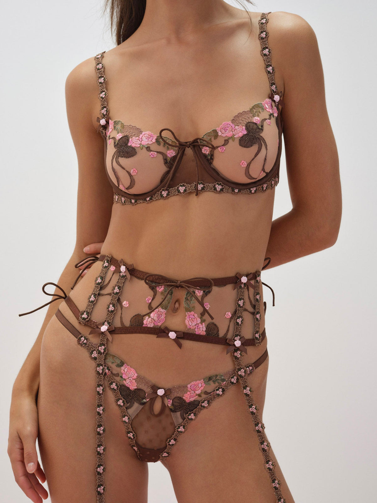 For Love & Lemons Runaway Bows Underwire Bra