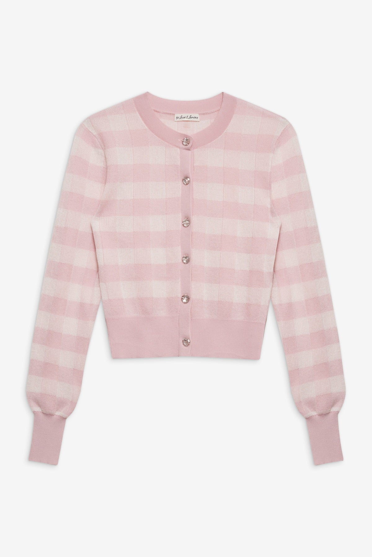 For Love & Lemons Brushed Gingham Knit Cardigan