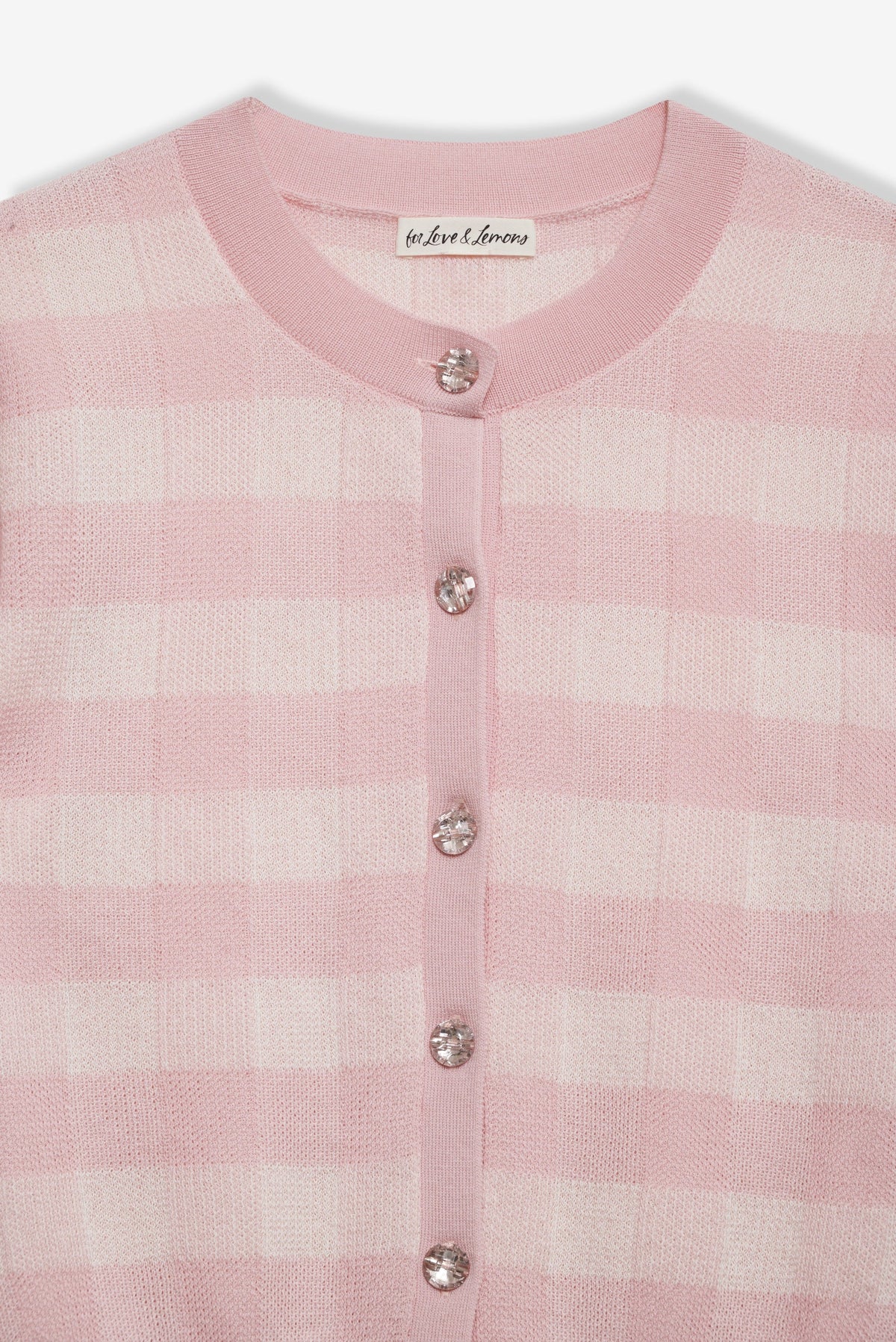 For Love & Lemons Brushed Gingham Knit Cardigan