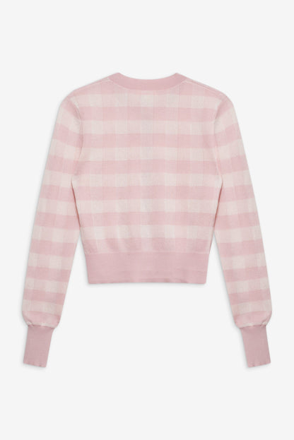For Love & Lemons Brushed Gingham Knit Cardigan