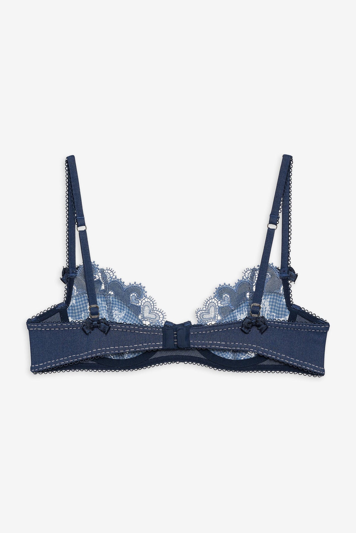 For Love & Lemons Denim Hearts Underwire Bra