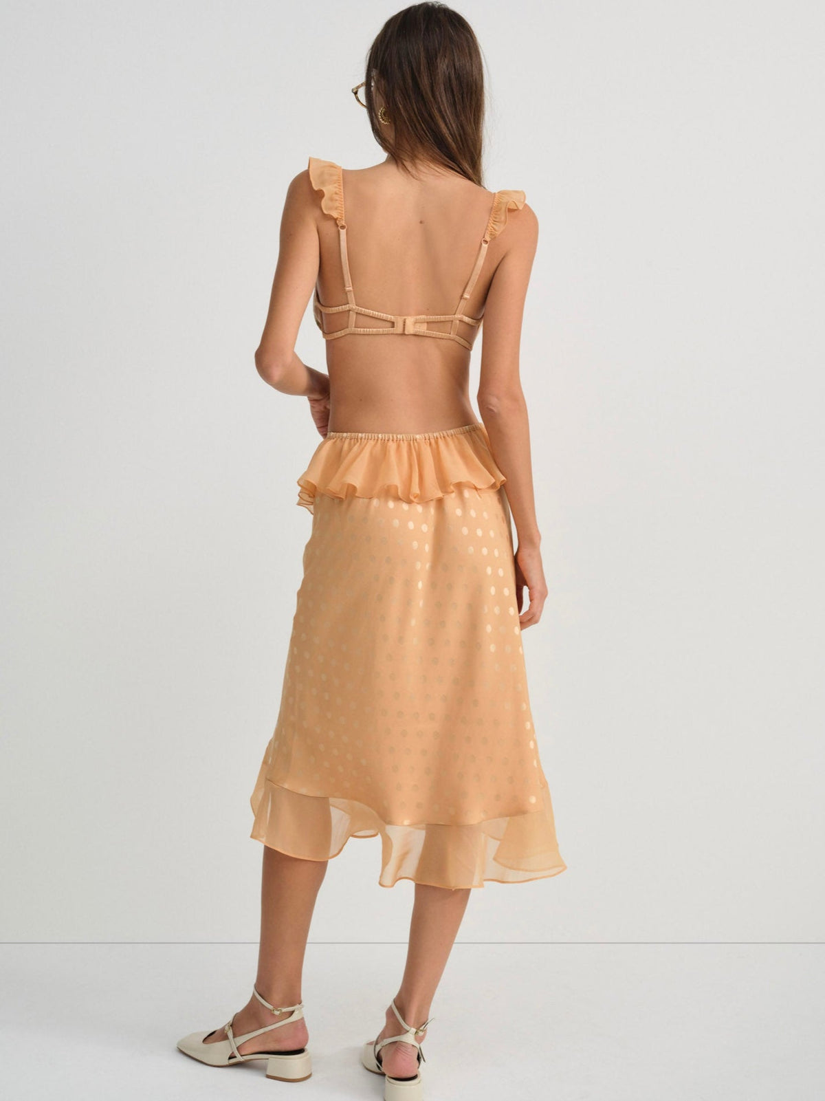 For Love & Lemons Glimmer Rosebud Midi Skirt