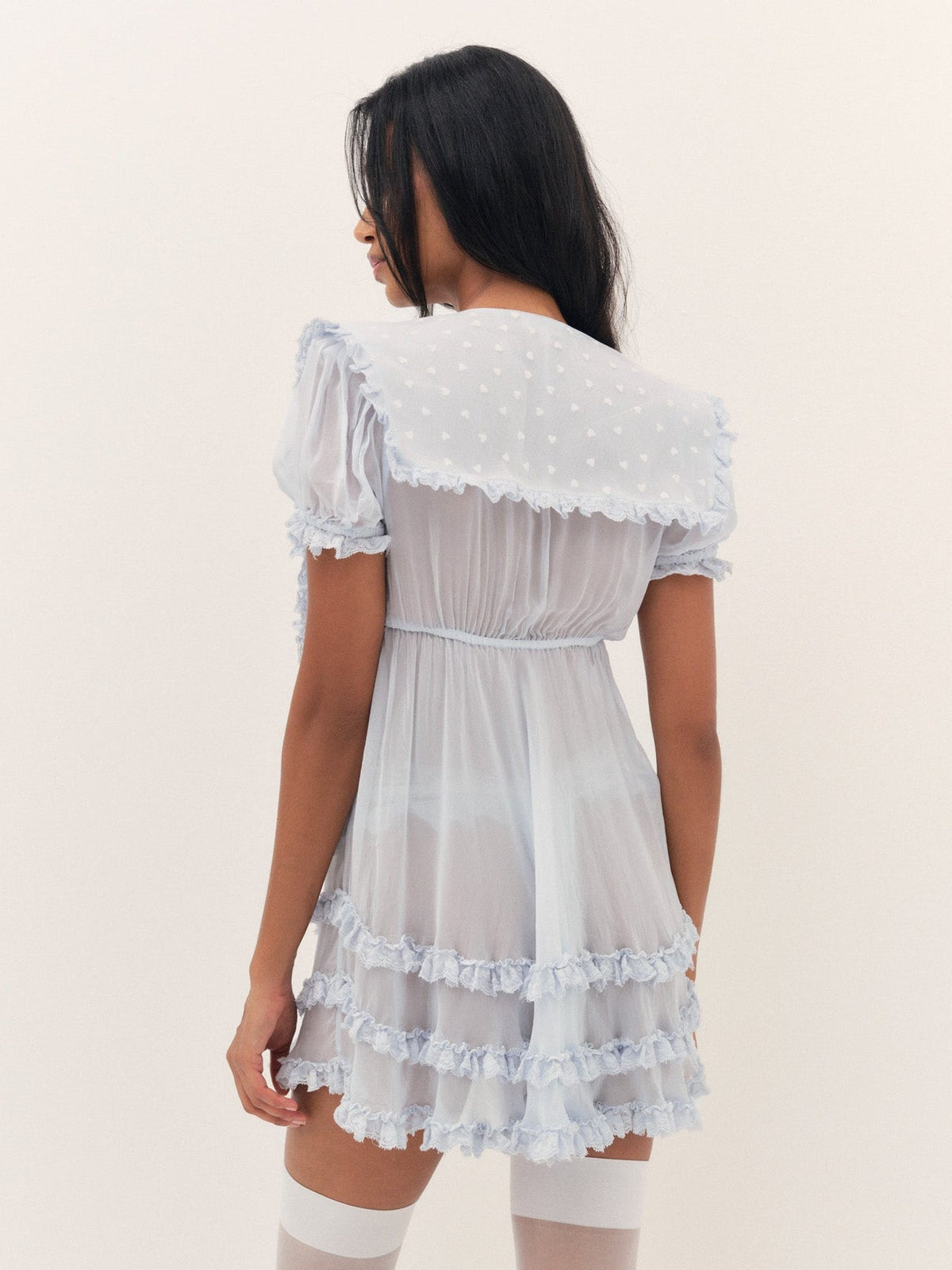 For Love & Lemons Organza Hearts Babydoll Slip Dress