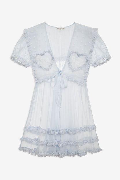 For Love & Lemons Organza Hearts Babydoll Slip Dress