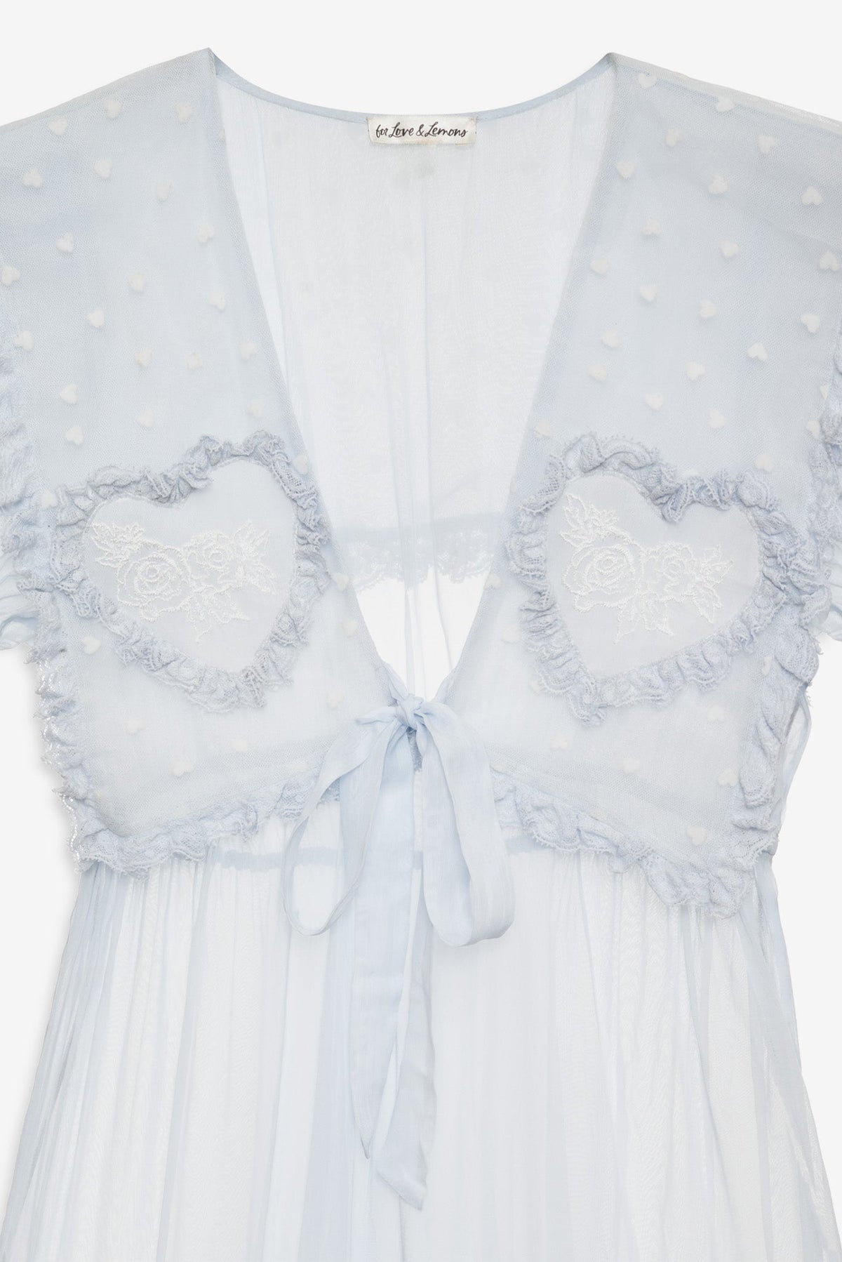 For Love & Lemons Organza Hearts Babydoll Slip Dress