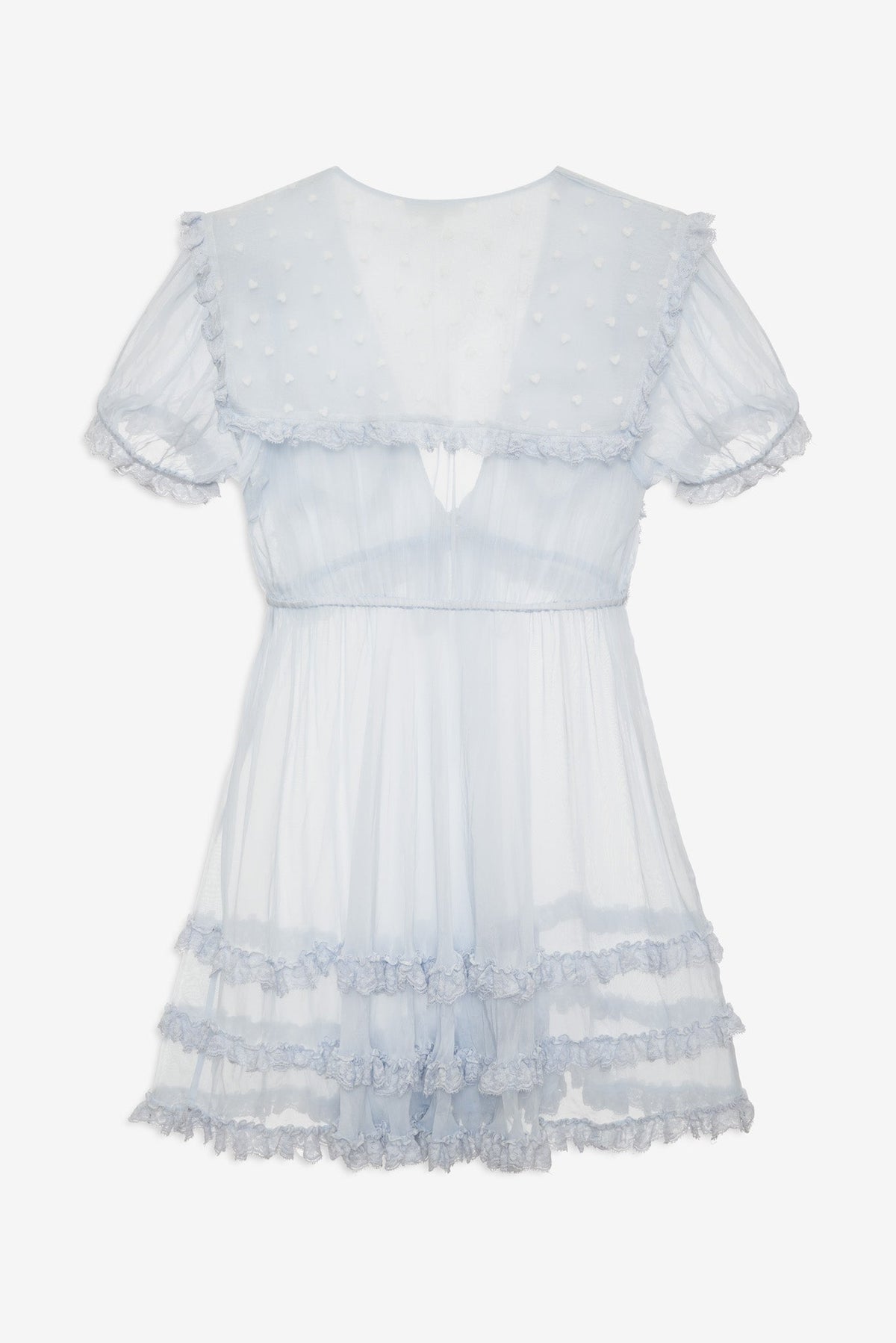 For Love & Lemons Organza Hearts Babydoll Slip Dress