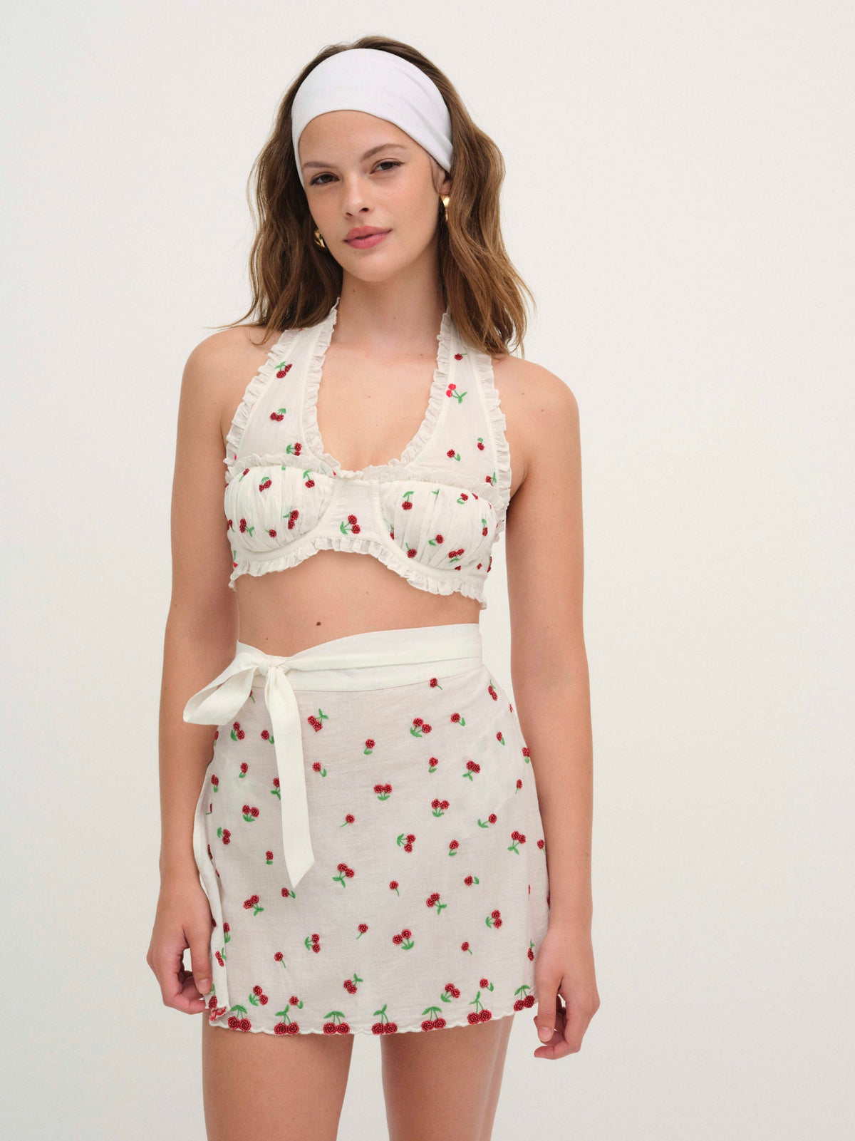 For Love & Lemons Beaded Cherries Underwire Bra