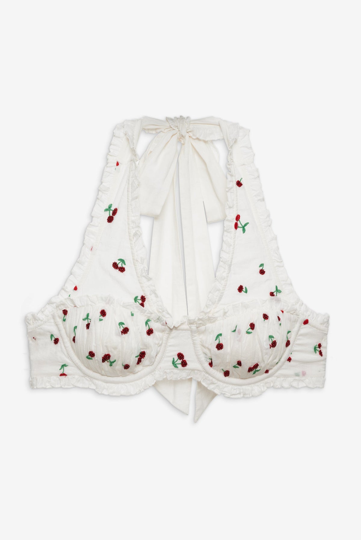 For Love & Lemons Beaded Cherries Underwire Bra