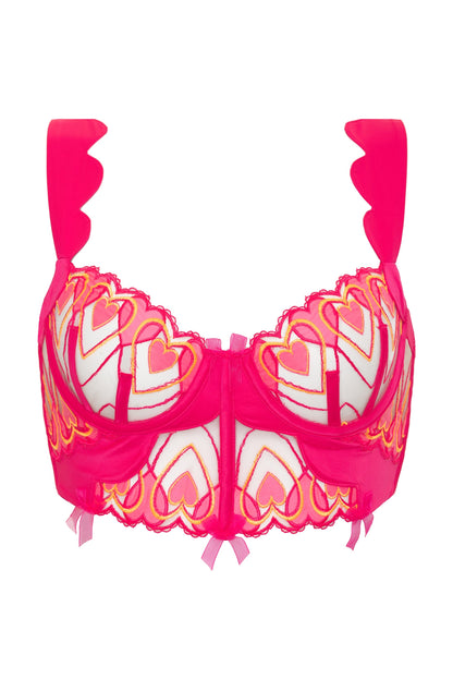 For Love & Lemons Graphic Hearts Bustier