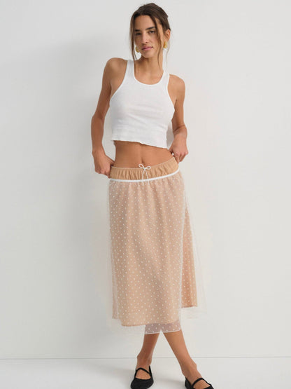 For Love & Lemons Devon Dot Midi Skirt