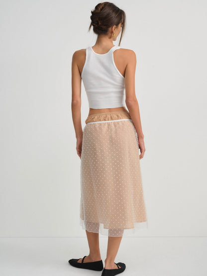 For Love & Lemons Devon Dot Midi Skirt