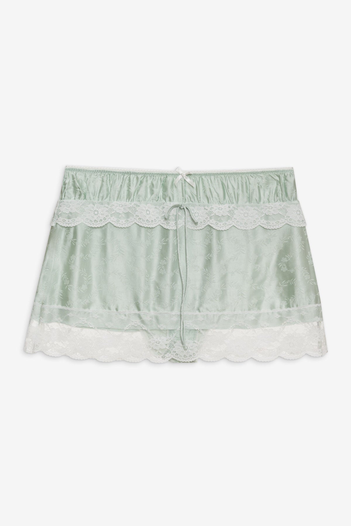 For Love & Lemons Mint Twist Jacquard Mini Skirt