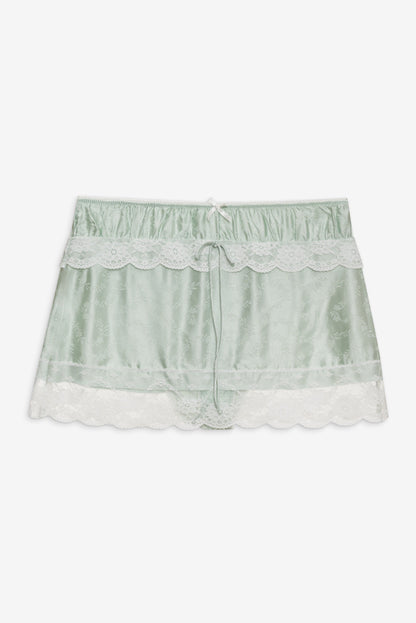 For Love & Lemons Mint Twist Jacquard Mini Skirt