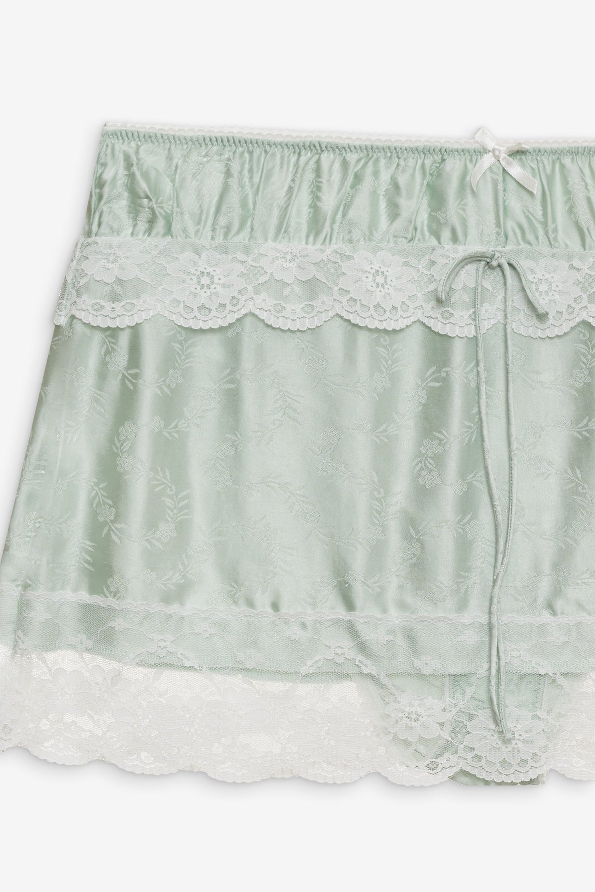 For Love & Lemons Mint Twist Jacquard Mini Skirt