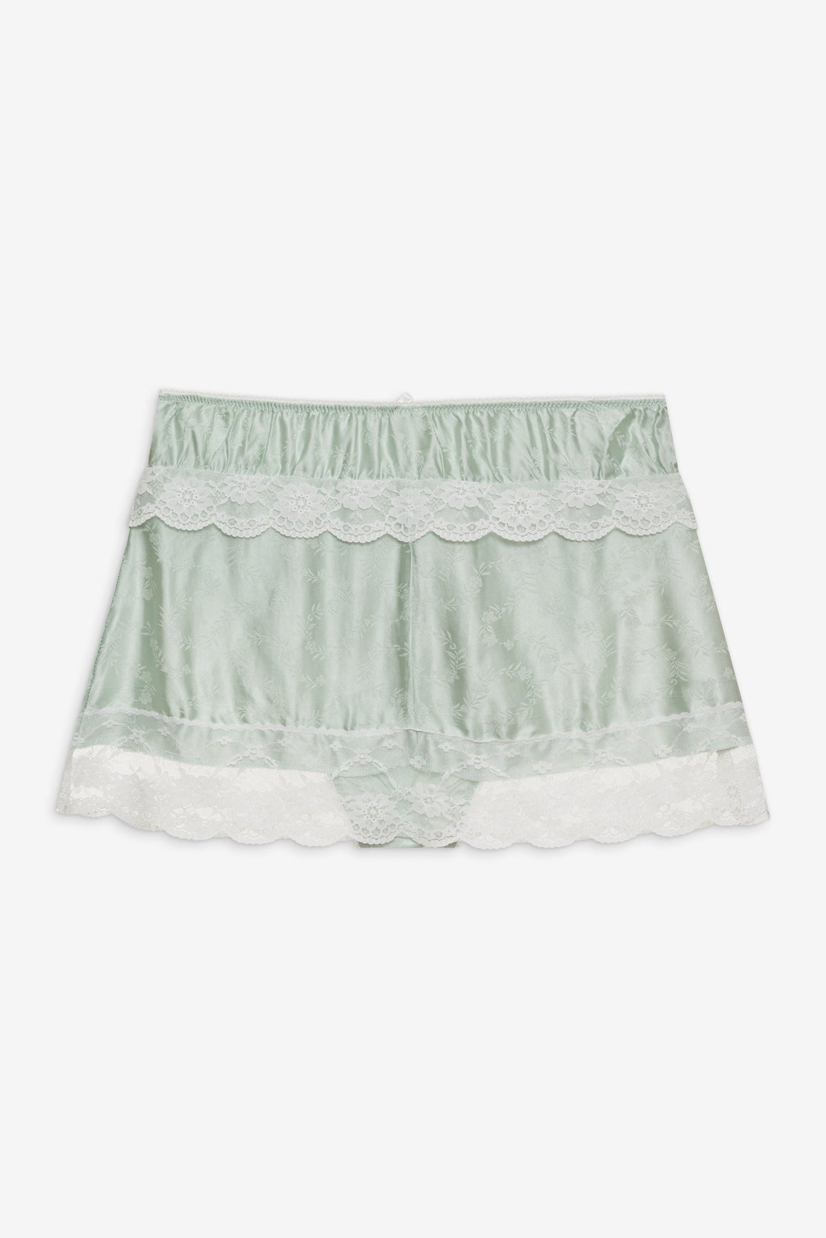 For Love & Lemons Mint Twist Jacquard Mini Skirt
