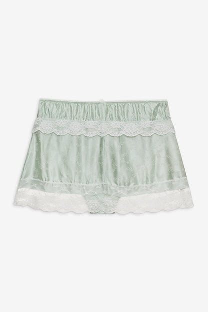 For Love & Lemons Mint Twist Jacquard Mini Skirt